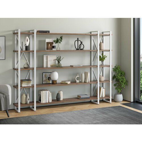 Стеллаж Айсберг Лофт 240х182-4 v3 белыйдуб крафт табак 28590₽