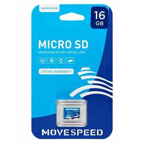 Карта памяти 16Gb MicroSD Move Speed FT300 (YS-T300-16GB) детская карта памяти на день рождения запись роста эмблемы детские деревянные знаки объявления