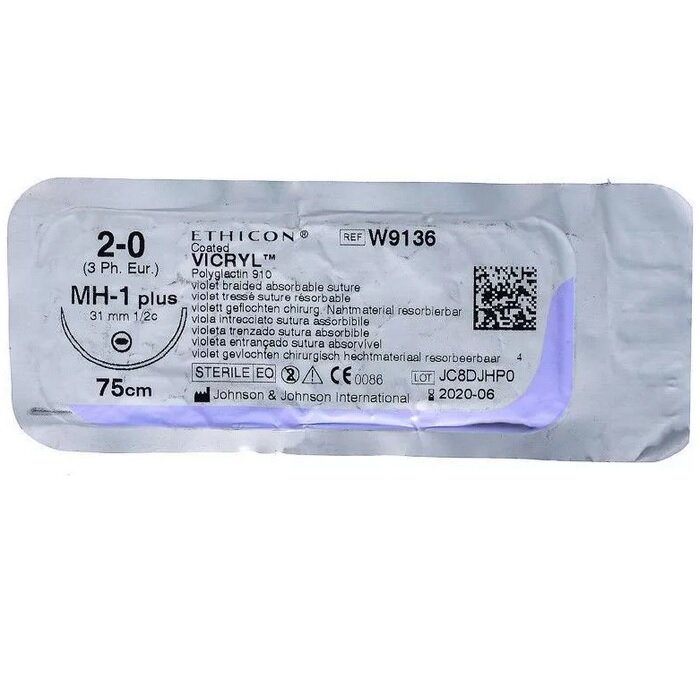 фото Шовный материал Викрил (2/0), колющая игла