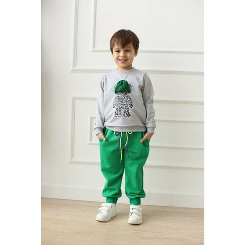 Комплект одежды MakSiKi, размер 98, зеленый, серый комплект одежды zara размер 98 серый зеленый