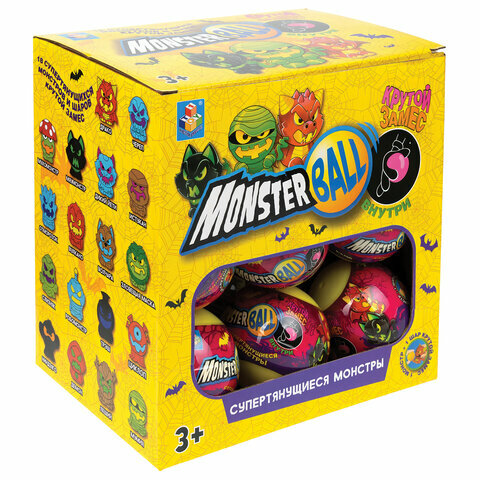 Лизун MONSTER BALL тянущиеся фигурки 5см с шаром внутри 18 видов в ассорт. Т23664 1toy