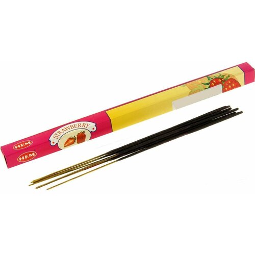 Hem Incense Sticks STRAWBERRY (Благовония клубника, Хем), уп. 8 палочек.