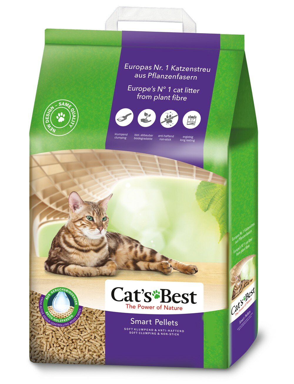 Cat's Best Smart Pellets комкующийся древесный наполнитель для длинношерстных кошек