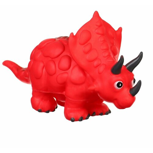 Резиновая игрушка для ванны Динозавр: Трицератопс, 24 см, с пищалкой, Крошка Я резиновая игрушка для ванны динозавр трицератопс 24 см с пищалкой крошка я
