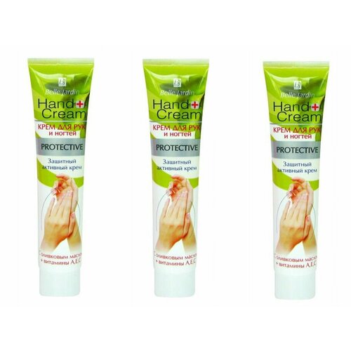 Belle Jardin Крем для рук и ногтей Protective оливковое масло витамины А С Е защитный 125 мл 3 шт 796₽