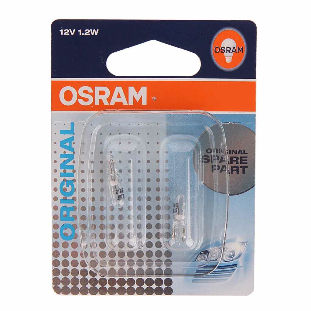 Лампа 12V W1.2W W2x4.6d блистер (2шт.), 2721-02B, OSRAM