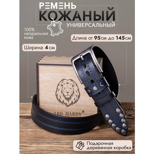 фото Ремень leo hardy для мужчин и женщин, размер 130, черный