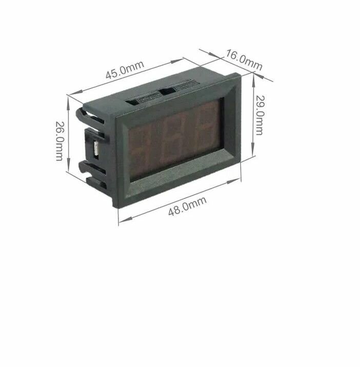 Вольтметр Цифровой красный 0,56 дюйма 0-30V, трехпроводной с ремом, тестер Цифровой