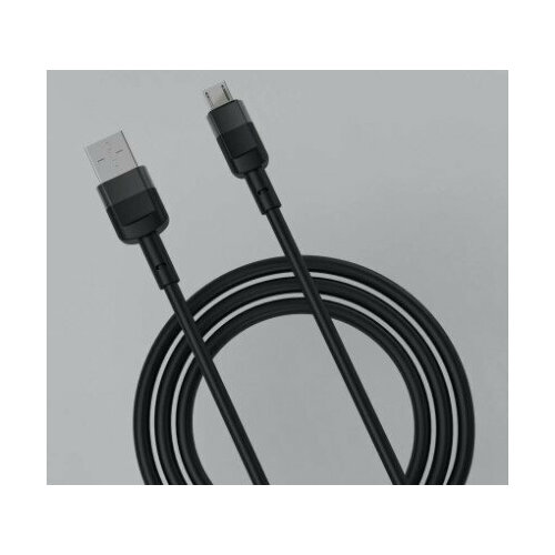 Кабель Accesstyle USB-A - microUSB, 2.4 A, 1 м, AM24-T100, черный кабель accesstyle am24 t100 microusb usb 2 4 а tpu быстрая зарядка 1 м черный