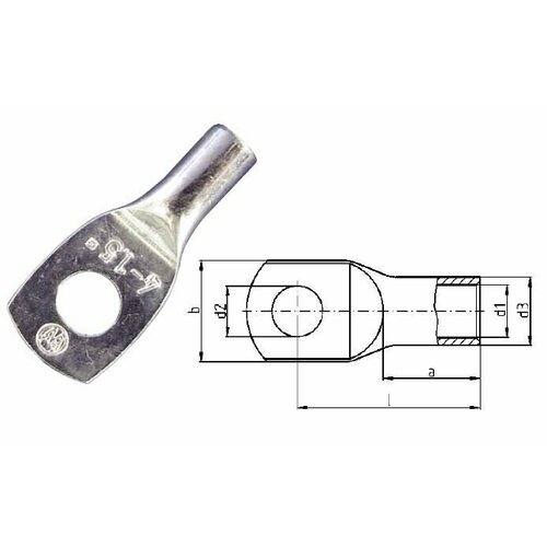 Наконечник медно луженый под болт М8 для кабеля сечением 4мм2 арт.13018 Weitkowitz (Германия) 10 штук