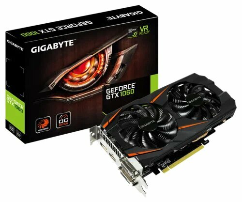 Видеокарта Gigabyte GTX 1060 3gb WindForce OC (GV-N1060WF2OC-3GD)