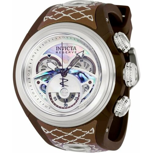 Наручные часы INVICTA 38876, серебряный, коричневый часы мужские механика с автоподзаводом invicta reserve s1 automatic 43228