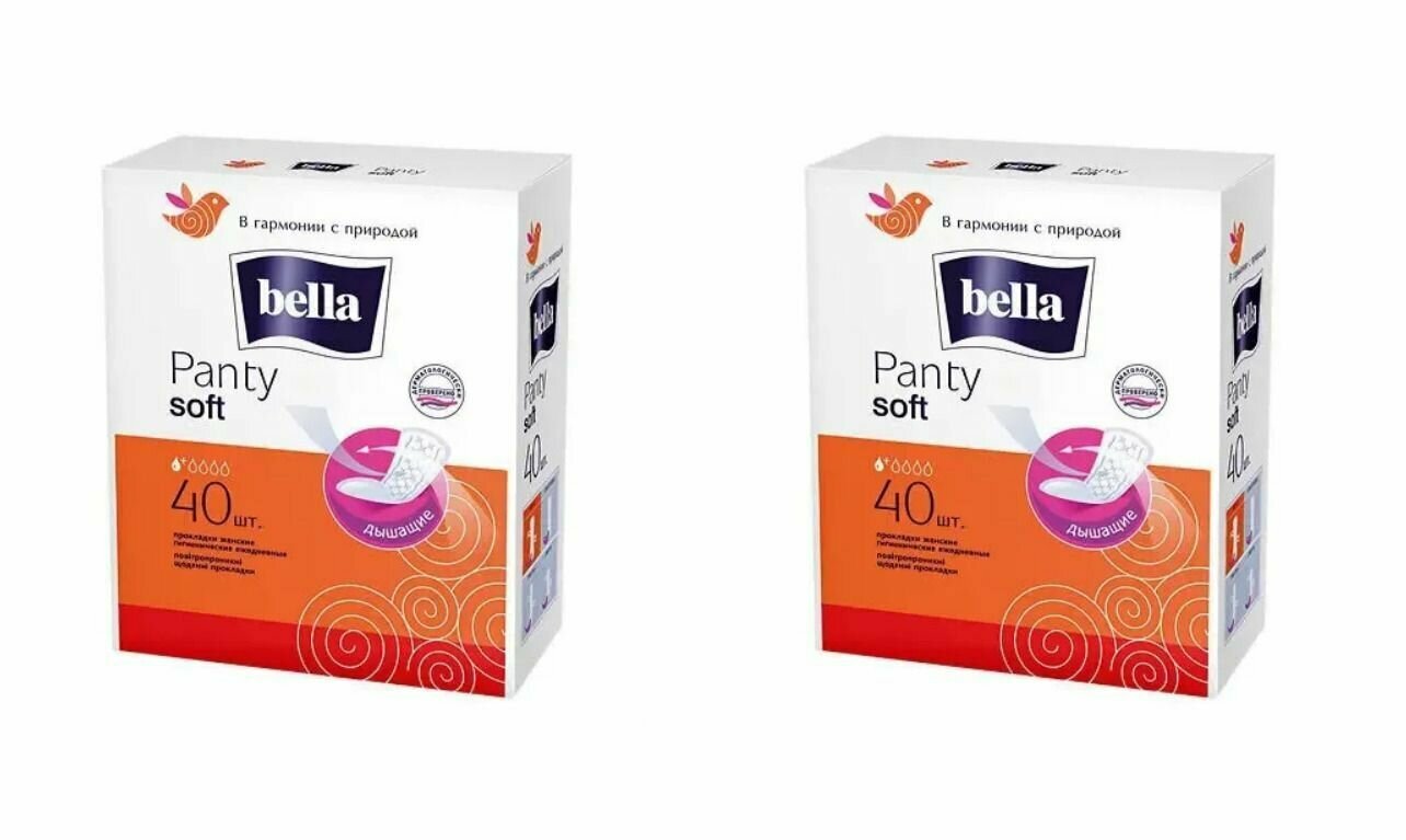 BELLA Прокладки ежедневные Panty soft, 40 шт/уп, 2 упаковки