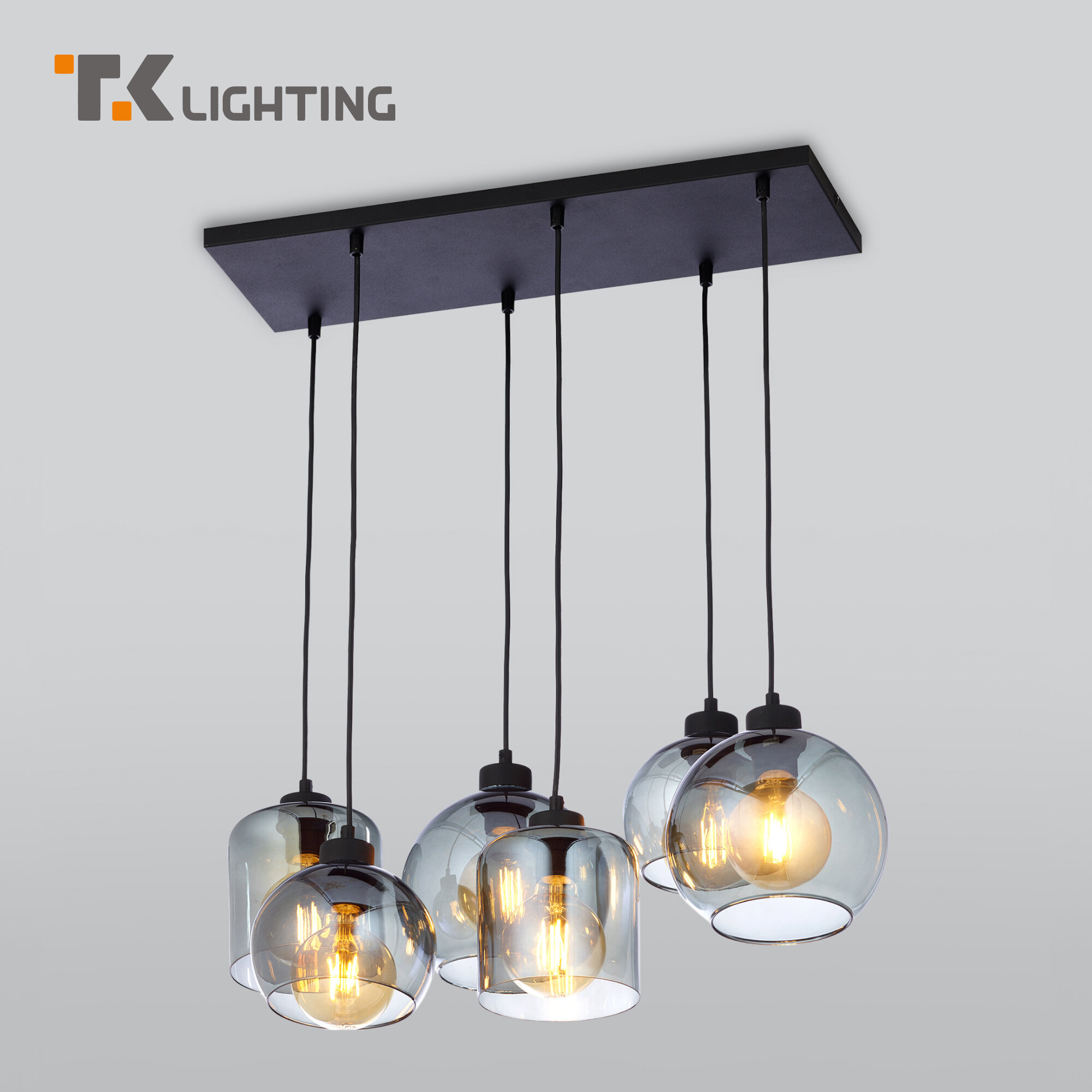 Люстра / Потолочный светильник со стеклянными плафонами TK Lighting 2554 Sintra, цвет черный / серый, IP20