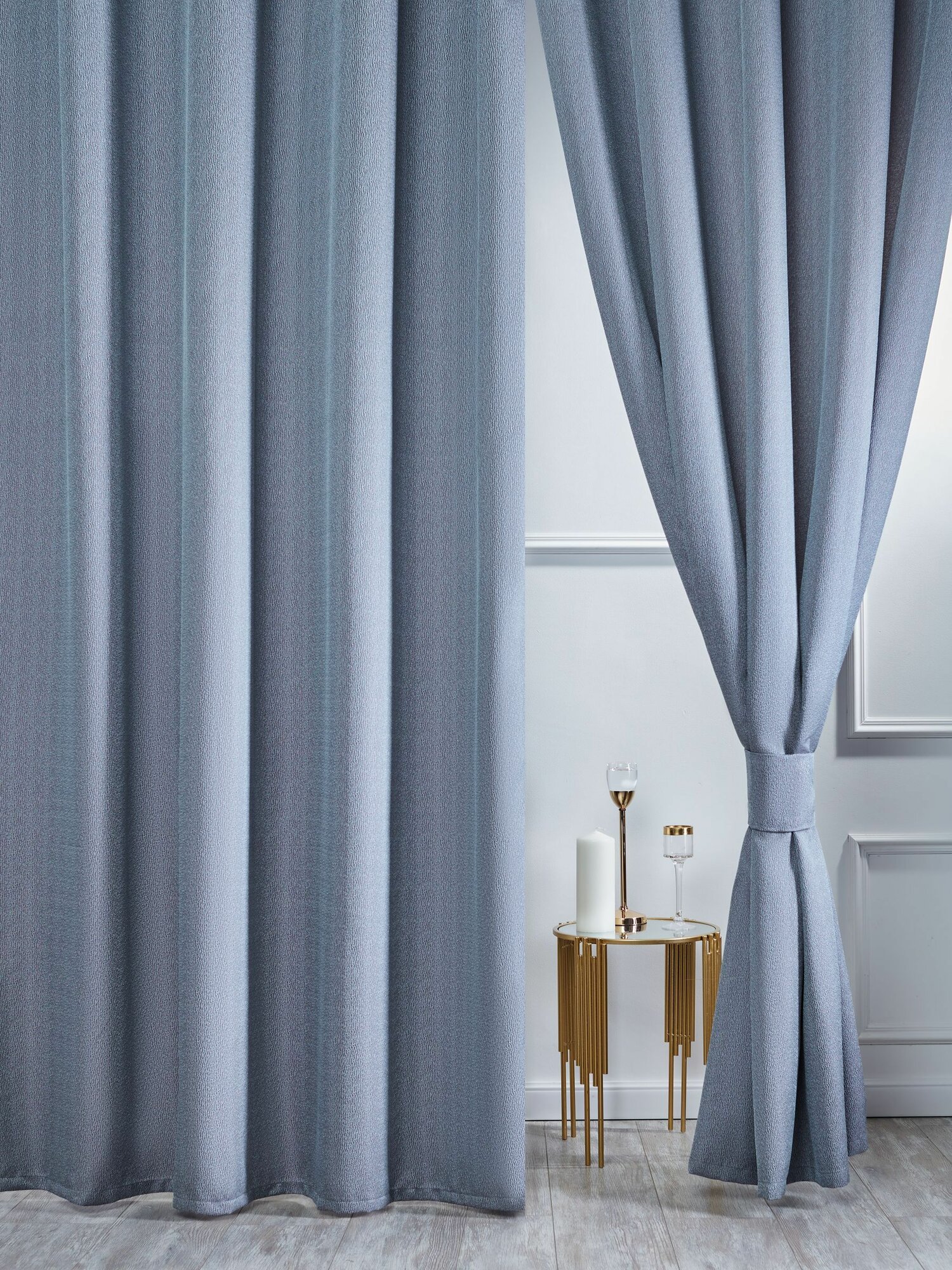 Комплект штор SANPA HOME с жаккардовым рисунком на ленте, для комнаты, голубой, размер 200х290 2шт.