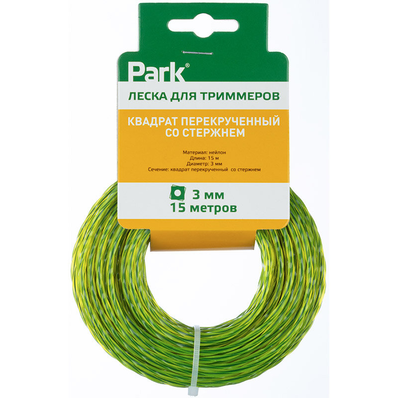 фото Леска для триммеров 3,0 мм*15м (Квадрат перекрученный со стержнем)