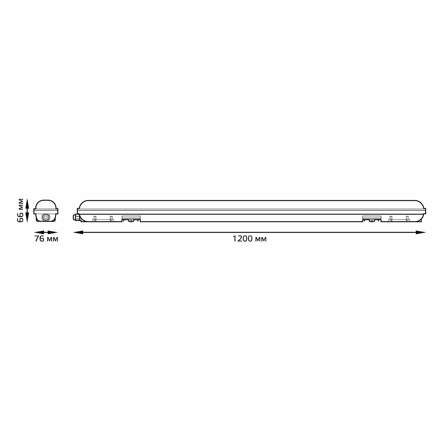 Светильник линейный Gauss СПП-176 Elementary36W 2850lm 4000K 200-240V IP65 1200*76*66мм LED1/12