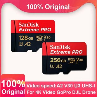 Характеристики модели SanDisk Extreme Pro 128 ГБ A2 флэш-карта Micro SD ...