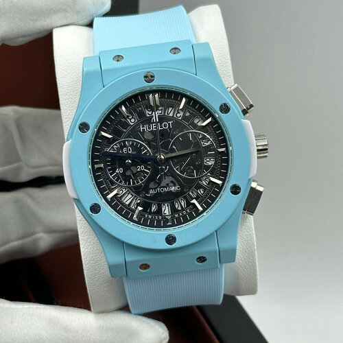 Наручные часы Hublot, голубой/черный