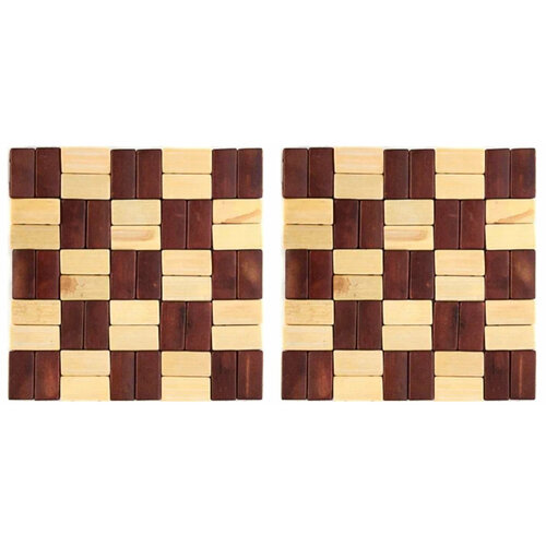 Подставка под горячее Florento бамбук клетка 14х14 см 2 шт 444₽