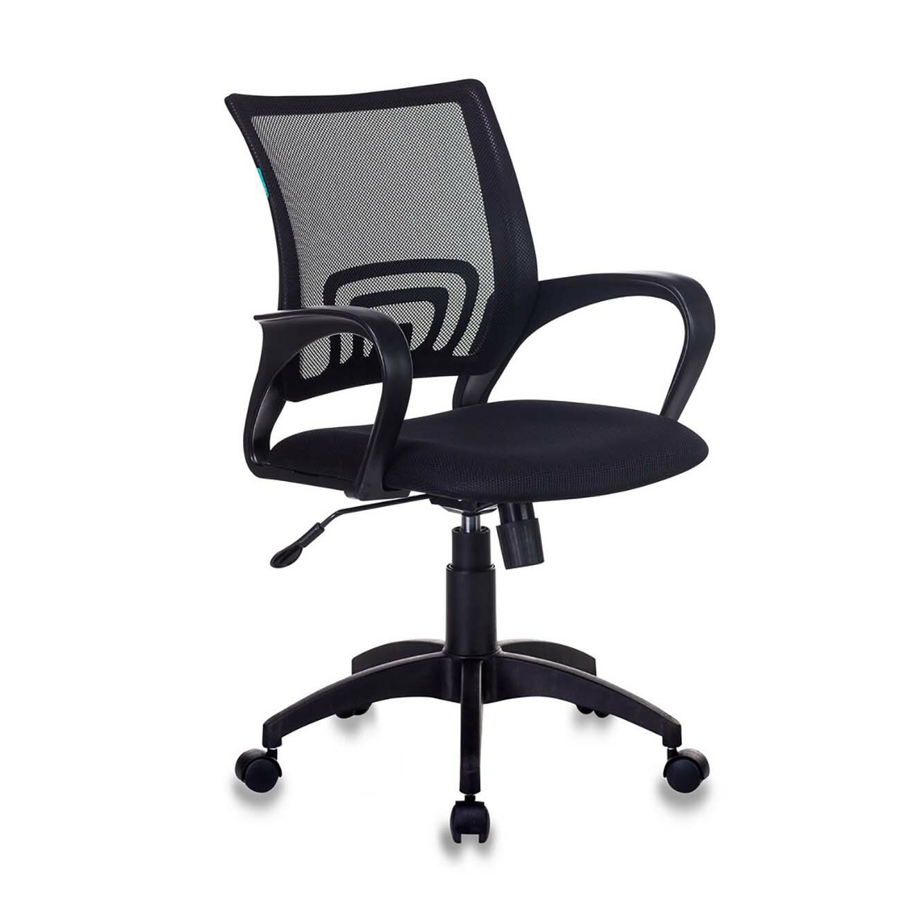 Кресло Бюрократ CH-695N/BLACK, с подлокотниками, сетка, черное TW-11/TW-01, ш/к 72889