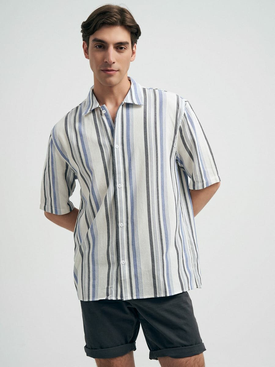 фото Летняя рубашка с коротким рукавом твое, арт. B3320, белый, XL