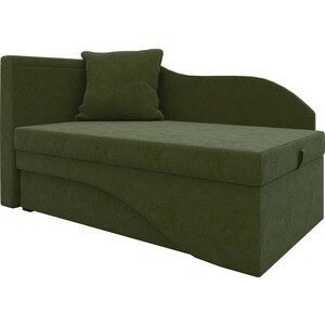 фото Кушетка АртМебель Грация микровельвет зеленый левый