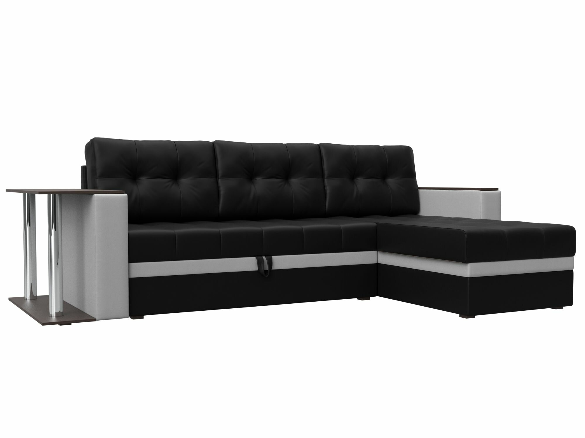 фото Угловой диван Атланта М правый угол, Велюр, Экокожа, Модель 110798