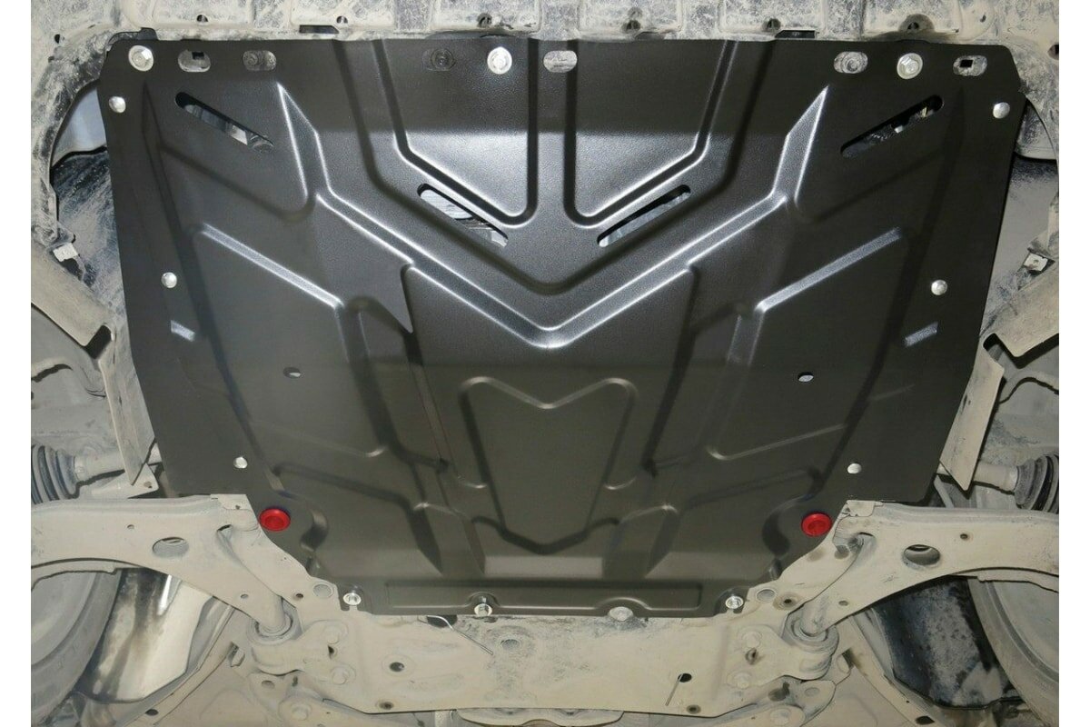 Защита картера и КПП АвтоБроня для Ford C-Max I 2003-2010/Focus II, III 2005-2019/Grand C-Max II 2010-2015/Kuga I 2008-2013, штампованная, сталь 1.5 мм, с крепежом,