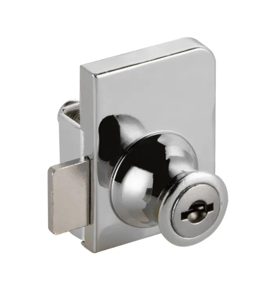 Замок мебельный для двух стеклянных дверей EDSON L022 19/20 CHROME