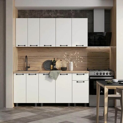 Изображение товара Кухня Мебелони "Тина", 180 х 217 х 60см, белая, ЛДСП, современная