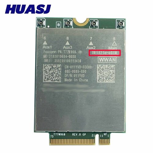 Модуль карты HUASJ DW5821e-eSIM LTE Cat16 для Latitude 5420 5424 7424 7400 T77W968 Antenna 2577₽