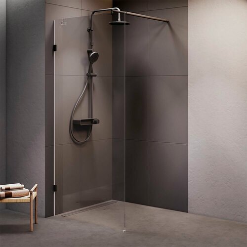 Изображение товара Душевая перегородка AM.PM X-Joy, 90x195, стекло прозрачное, профиль матовый черный