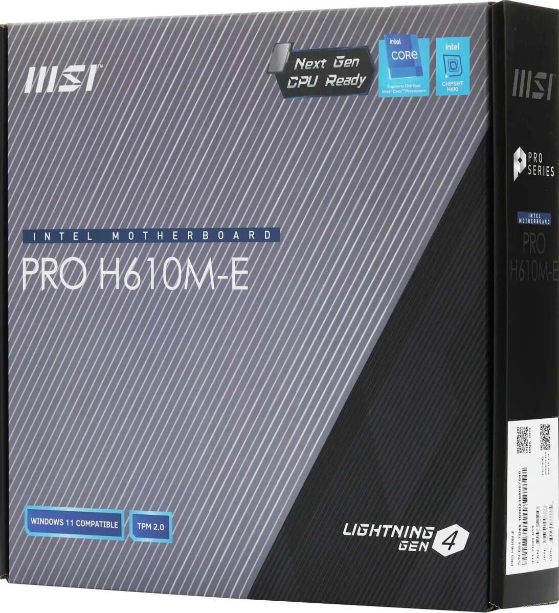 Материнская плата MSI PRO H610M-E (LGA1700, mATX, H610, 2xDDR5, 1xPCI-Ex16, 1xM.2, VGA+HDMI) (PRO H610M-E)
