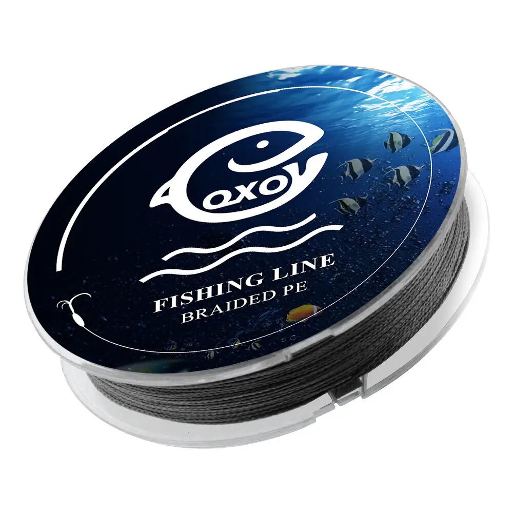 QXO плетеный шнур для рыбалки 100м 4x8 black line 4 strand 0.6