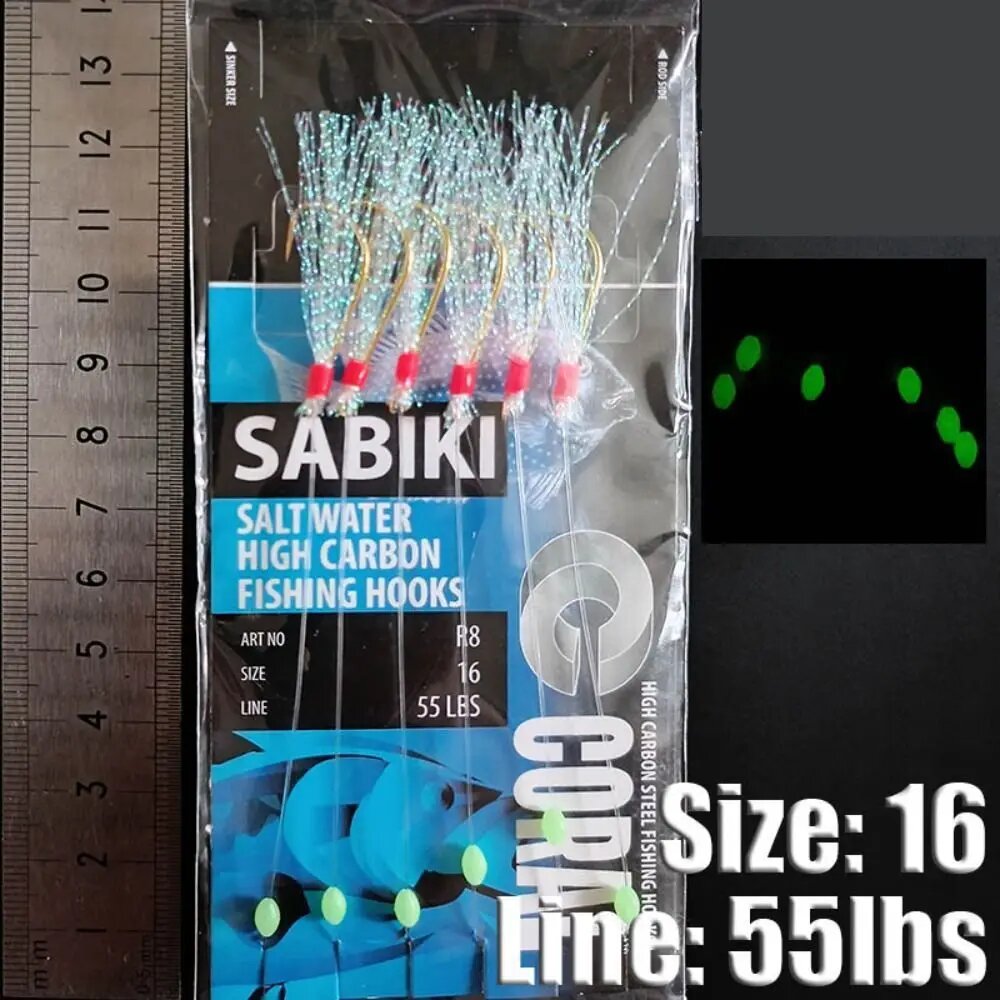 Рыболовные крючки Lunker Sabiki, 6 шт, Pesca, 8, blue