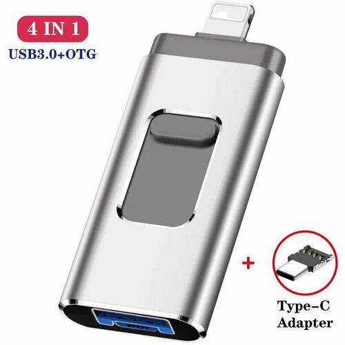 Внешний накопитель NoEnName_Null USB Flash Drive для iPhone 256 ГБ 128 ГБ 64 ГБ Silver send Type C 2 ТБ 1249₽