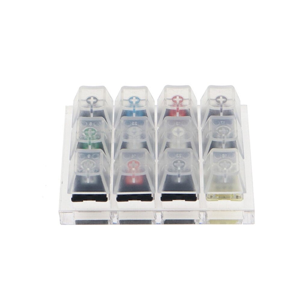 12 Cherry MX Switches Keyboard Tester Kit Прозрачные Колпачки Для Ключей Пробоотборник Печатной Платы Механическая Клавиатура Полупрозрачный Инструмент Для Тестирования Колпачков Для Ключей