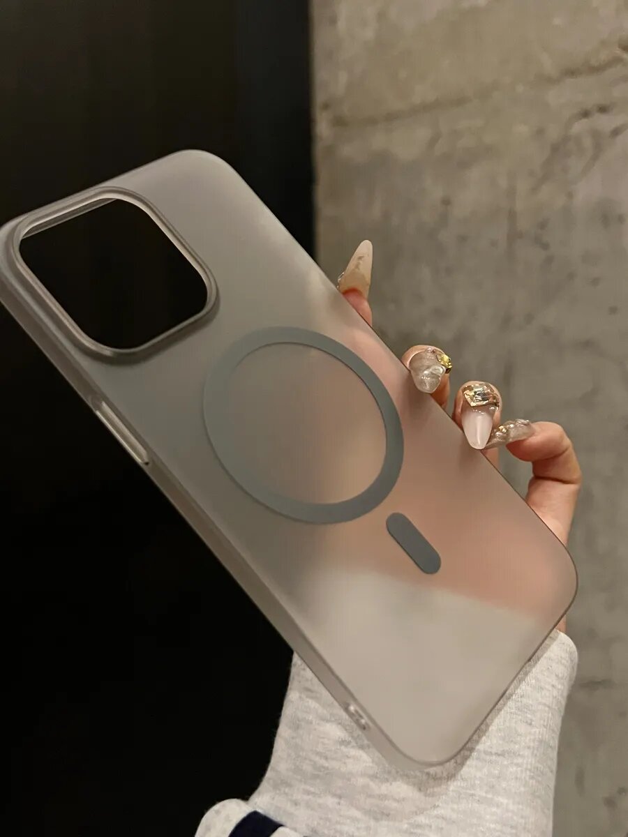 Чехол О'кейси, для iPhone 15 Pro Max, силикон, MagSafe, черный/прозрачный — фото 1