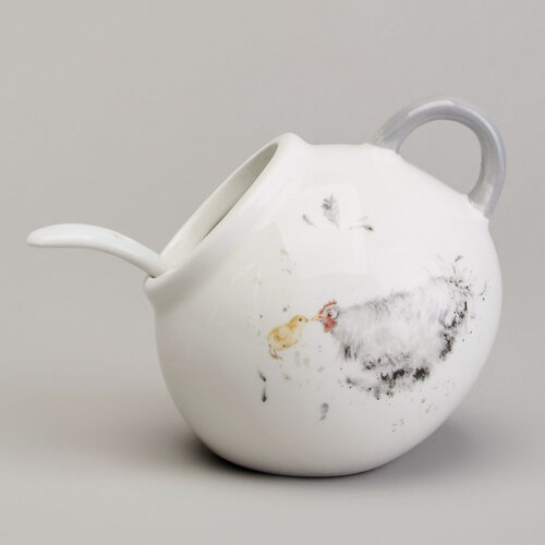 Изображение товара Солонка с ложкой lefard funny hens 9*9,5 см 150 мл KSG-358-2307