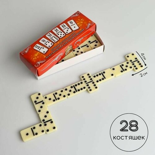 фото Домино время игры "время игры", 14,5х4,7х3,4 см, костяшка 4х0,5х2 см, 28 шт владспортпром