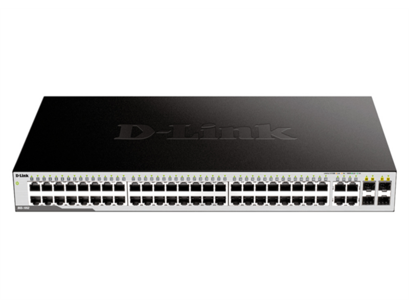 Коммутатор неуправляемый коммутатор, 48x1000Base-T, 4xCombo 1000Base-T/SFP, защита от статического электричества до 1 кв, корпус металл