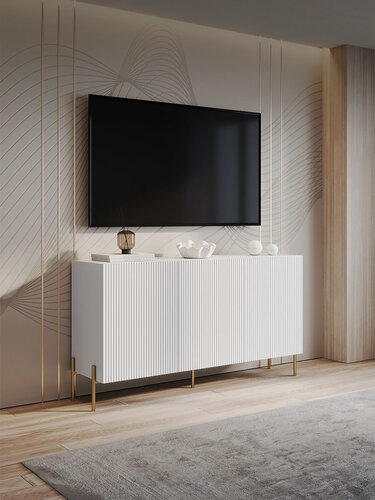 Изображение товара Комод для одежды Puzzlemebel Селлин, на ножках с полками для вещей в прихожую, спальню, гостиную, длина 150 см, белый