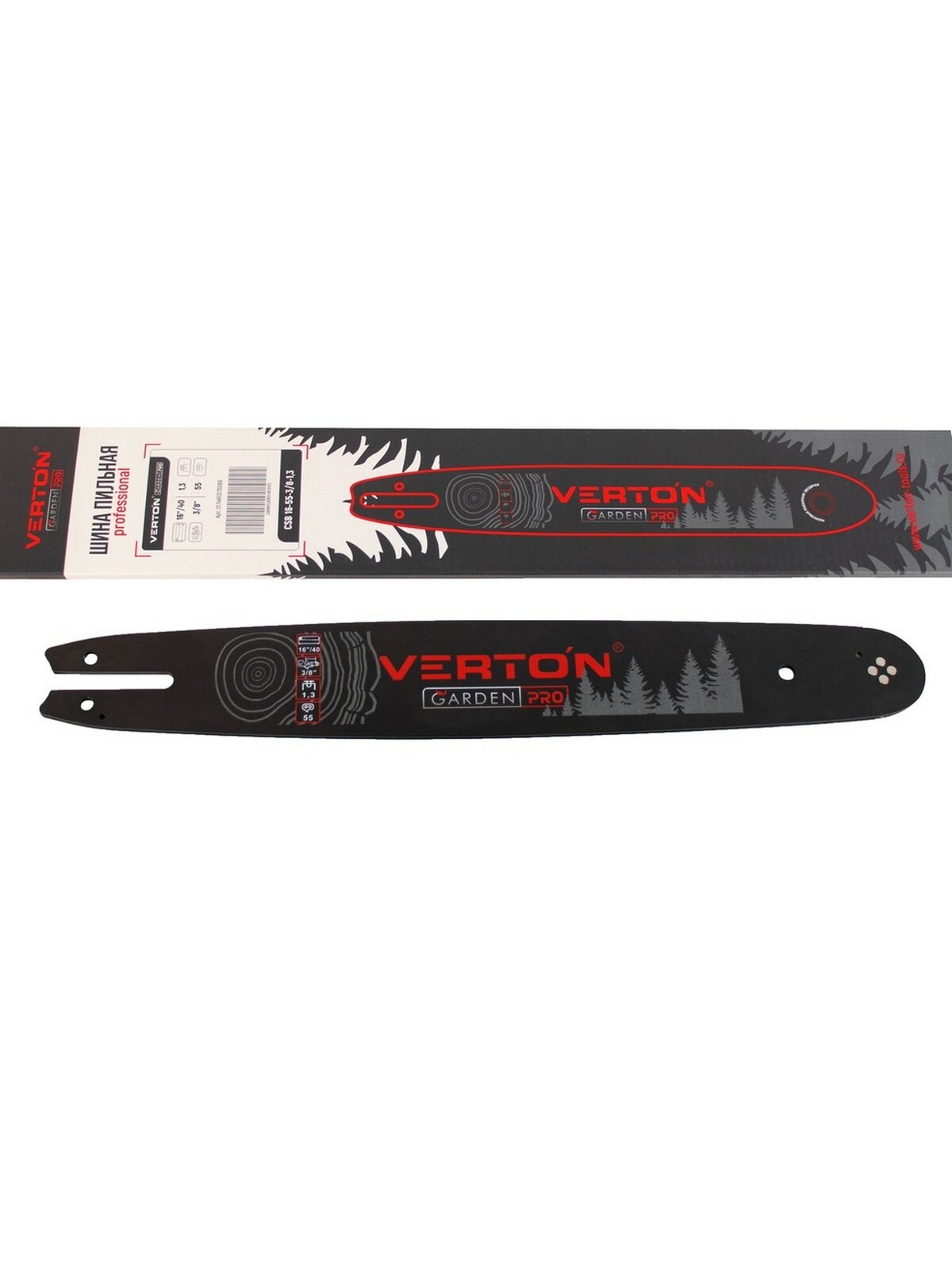 Шина Verton "CSB" 16-55-3/8-1,3, для цепной пилы, 55 звеньев