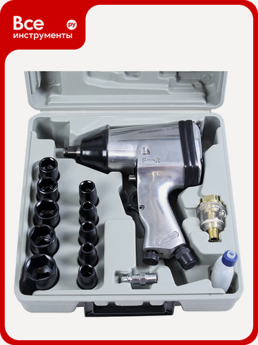 Изображение товара Пневмогайковерт ударный Крал" + набор головок в кейсе 5130 1/2", для работы с легковым транспортом