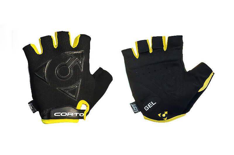 Велоперчатки Corto, VPG S, унисекс, размер S, цвет черный/желтый — фото 1