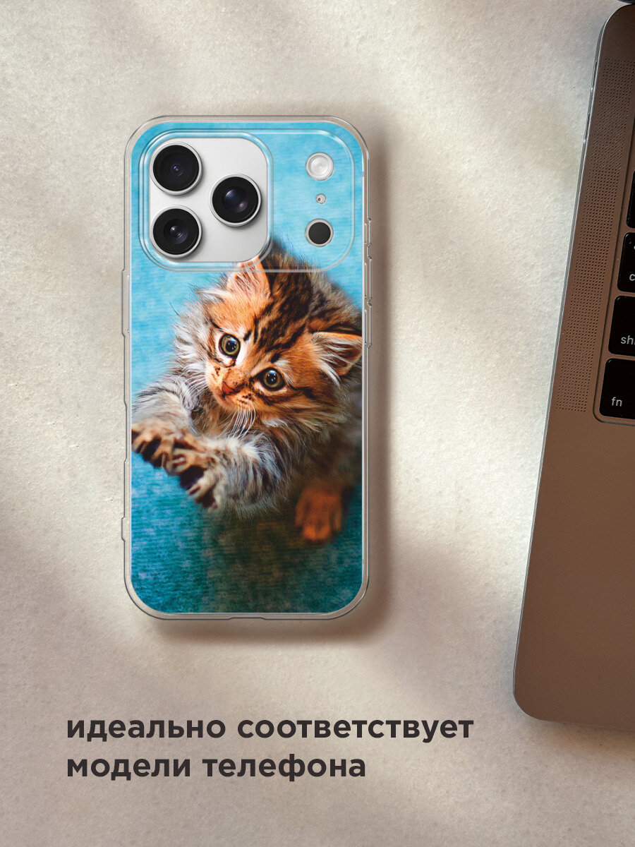 Чехол на Apple iPhone 17 Pro / Айфон 17 Про с принтом Котенок просит есть — фото 1
