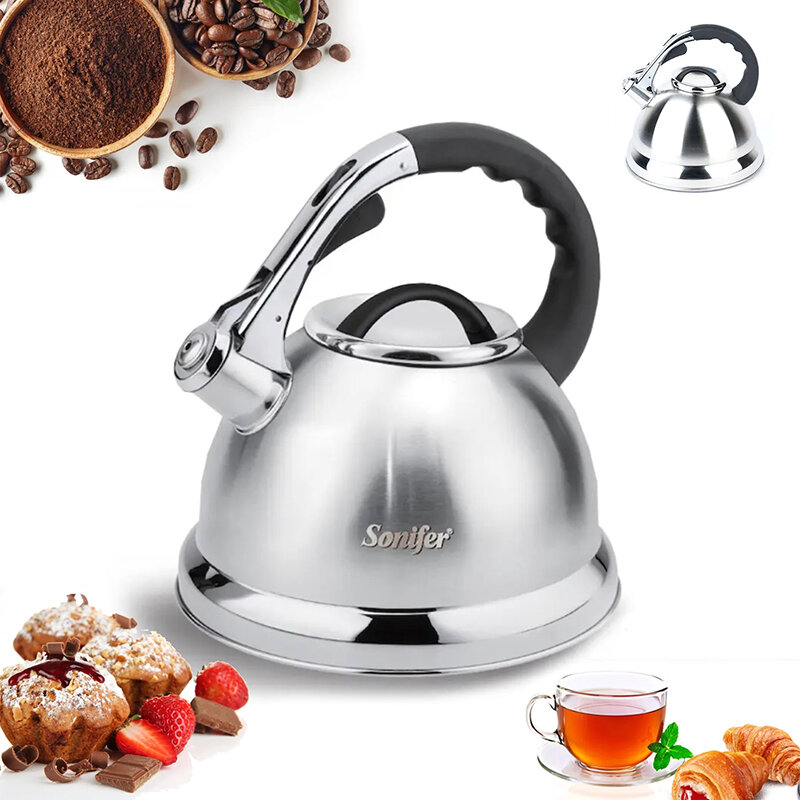 Чайник SONIFER , металлический, SF-2504, со свистком для всех видов плит, 3,5 л