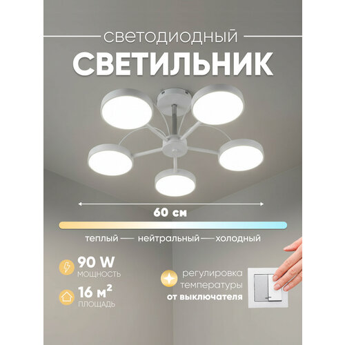 фото Светильник потолочный светодиодный moderli v10969-cl scandi