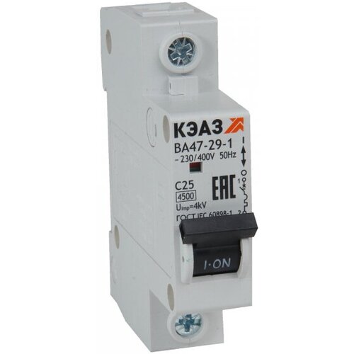 КЭАЗ Выключатель автоматический модульный ВА47-29-1C20-УХЛ3 (4,5кА) выключатель автоматический модульный ва47 29 2c16 ухл3 4 5ка кэаз 318241